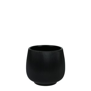 Hortus Lisbon Ceramic Pot - Matt Black - Dia12.5 x 13cm