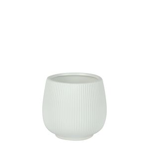 Hortus Lisbon Ceramic Pot - Matt White - Dia12.5 x 13cm