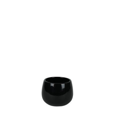 Hortus London Ceramic Pot - Glossy Black - Dia9 x H7cm