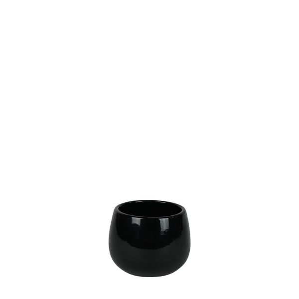 Hortus London Ceramic Pot - Glossy Black - Dia9 x H7cm