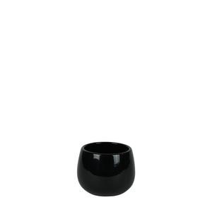 Hortus London Ceramic Pot - Glossy Black - Dia9 x H7cm