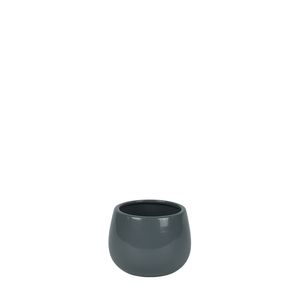 Hortus London Ceramic Pot - Glossy Grey - Dia9 x H7cm