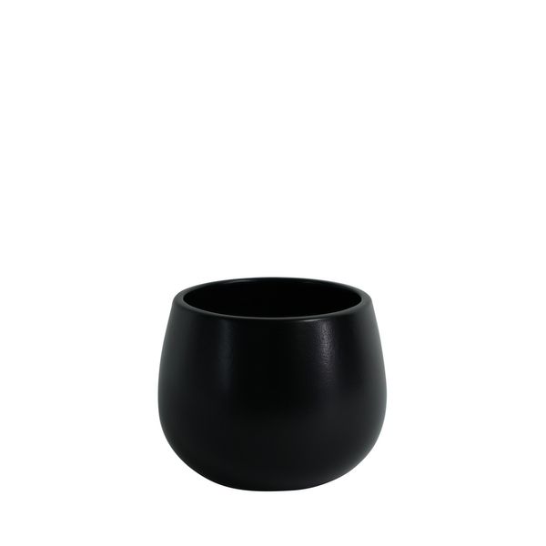 Hortus London Ceramic Pot - Matt Black - Dia14 x H11cm