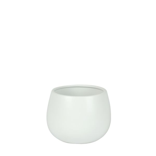 Hortus London Ceramic Pot - Matt White - Dia14 x H11cm
