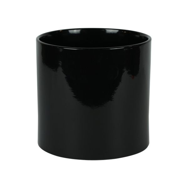Hortus Sofia Ceramic Pot - Glossy Black - Dia18 x H17cm
