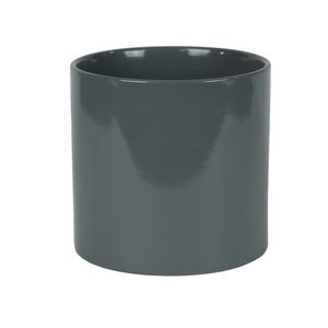 Hortus Sofia Ceramic Pot - Glossy Grey- Dia18 x H17cm