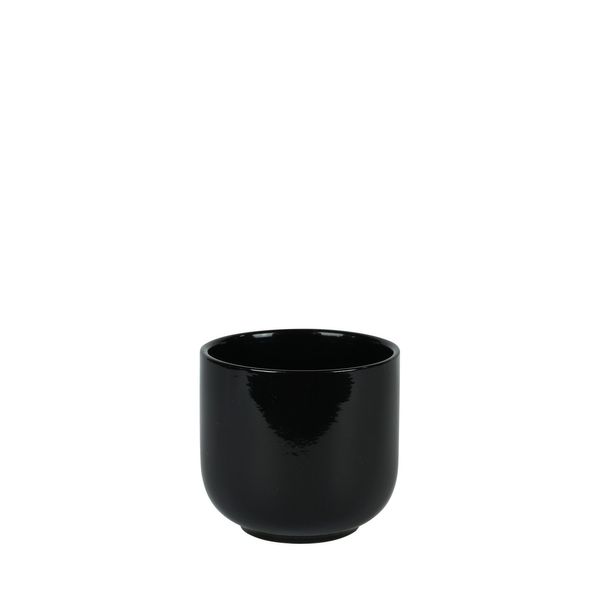 Hortus Havana Ceramic Pot - Glossy Black - Dia12 x H11cm