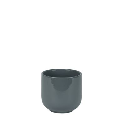 Hortus Havana Ceramic Pot - Glossy Grey - Dia12 x H11cm