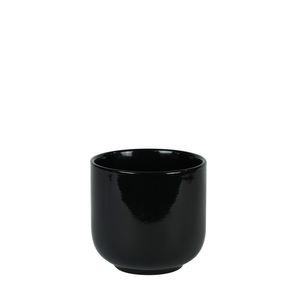 Hortus Havana Ceramic Pot - Glossy Black - Dia14 x H13cm