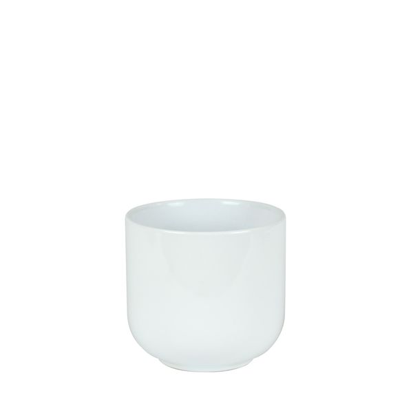Hortus Havana Ceramic Pot - Glossy White - Dia14 x H13cm