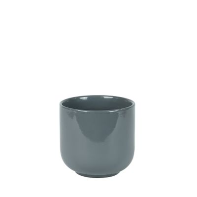 Hortus Havana Ceramic Pot - Glossy Grey - Dia14 x H13cm