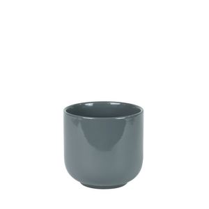 Hortus Havana Ceramic Pot - Glossy Grey - Dia14 x H13cm