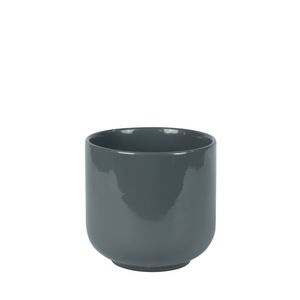 Hortus Havana Ceramic Pot - Glossy Grey - Dia16 x H15cm