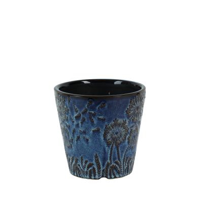 Hortus Cairns Stamped Pot - Ice Blue - Dia13 x H12cm