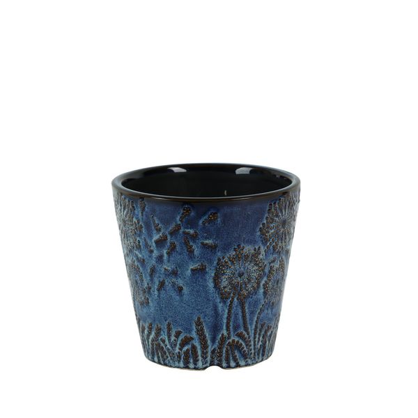 Hortus Cairns Stamped Pot - Ice Blue - Dia13 x H12cm
