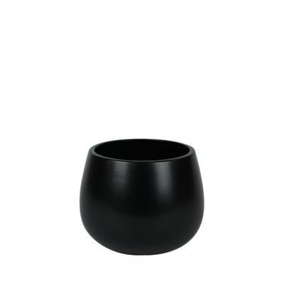 Hortus London Ceramic Pot - Matt  Black - Dia15 x H11cm