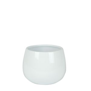 Hortus London Ceramic Pot - Glossy White - Dia16.5 x H13cm