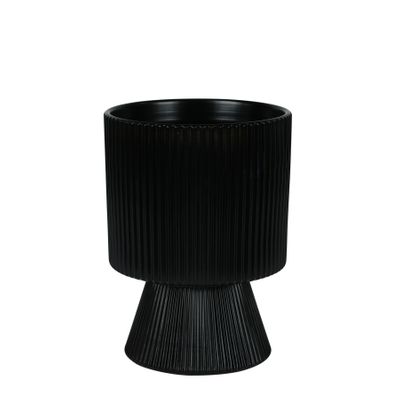 Hortus Oslo Ceramic Pot - Matt Black - Dia16 x 20.5cm