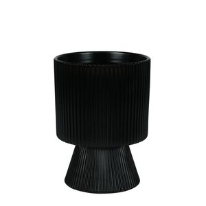 Hortus Oslo Ceramic Pot - Matt Black - Dia16 x 20.5cm