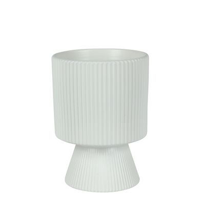 Hortus Oslo Ceramic Pot -Matt White - Dia16 x 20.5cm