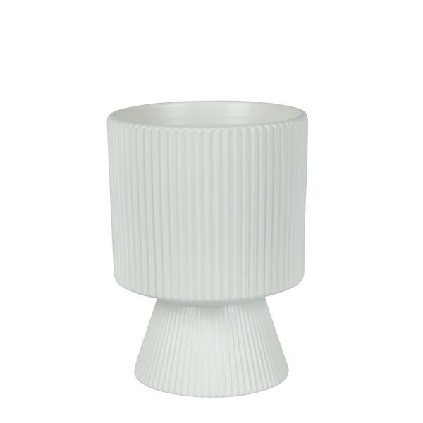 Hortus Oslo Ceramic Pot -Matt White - Dia16 x 20.5cm