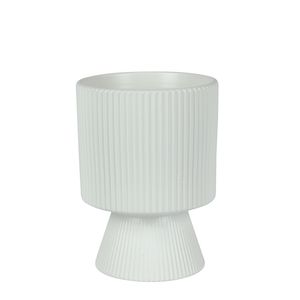 Hortus Oslo Ceramic Pot -Matt White - Dia16 x 20.5cm