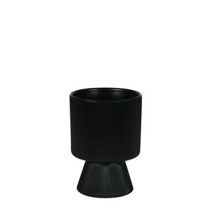 Hortus Oslo Ceramic Pot - Matt Black - Dia11.5 x 15cm