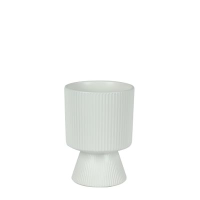 Hortus Oslo Ceramic Pot -Matt White - Dia11.5 x 15cm