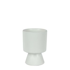 Hortus Oslo Ceramic Pot -Matt White - Dia11.5 x 15cm