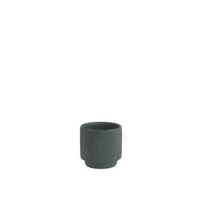 Hortus Tokyo Ceramic Pot - Matt Grey - Dia12.5 x  H11.5cm