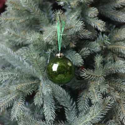 Glass Soleo Bauble - Green - 8cm