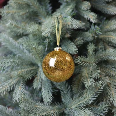 Glass Soleo Bauble - Antique Gold - 10cm