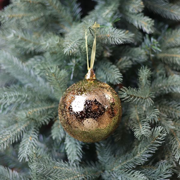 Glass Turone Bauble - Antique Gold - 12cm