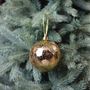 Glass Turone Bauble - Antique Gold - 12cm