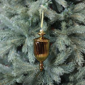 Glass Lantern Finial - Antique Gold - 7 x 21cm