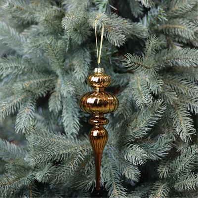 Glass Elegance Finial - Antique Gold - 8 x 24cm