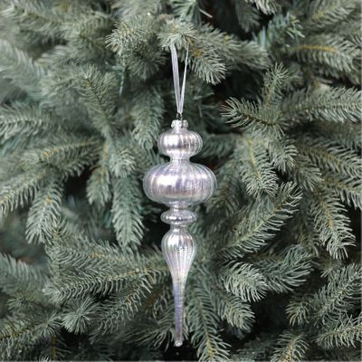 Glass Elegance Finial - Silver - 8 x 24cm