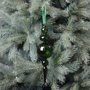 Glass Belvedere Finial - Green - 8 x 25cm