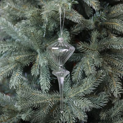 Glass Siano Finial - Clear - 23cm