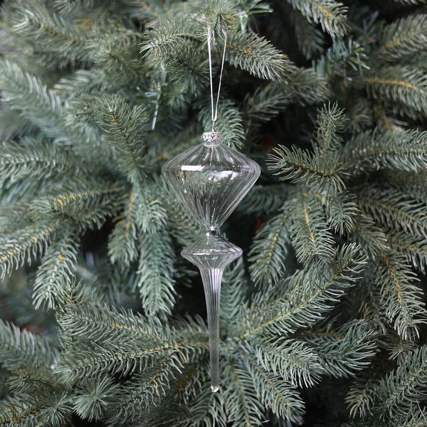 Glass Siano Finial - Clear - 23cm