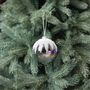 Glass Snowcap Bauble - White/Irridescent - 10cm