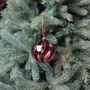 Glass Amaroso Bauble - Clear/Red - 9cm