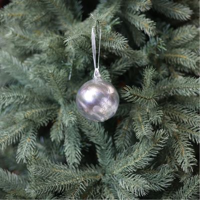 Glass Nebula Bauble - Silver - 8cm