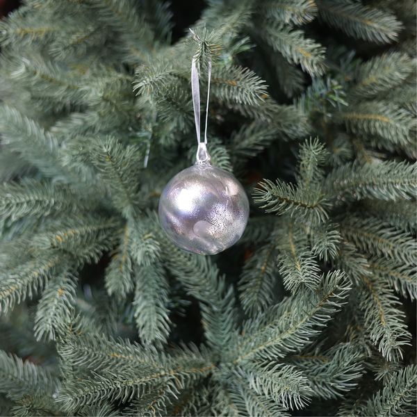 Glass Nebula Bauble - Silver - 8cm