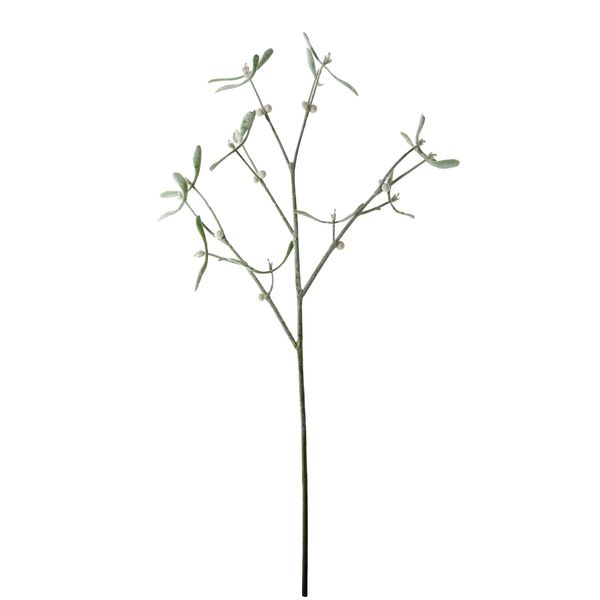 Snowy Mistletoe Sprig - White/Green - 60cm