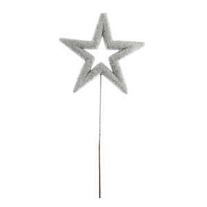 Glitter Star on Stem - Silver - 87cm