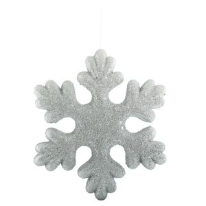 Glitter Snowflake Hanging Decoration - Silver - 36cm