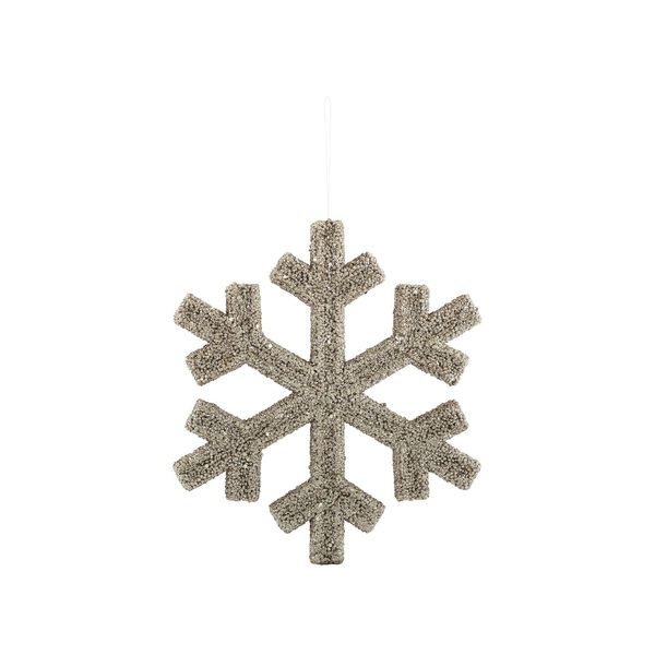 Glitter Snowflake Hanging Decoration - Gold - 25cm