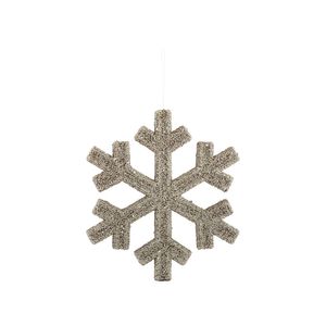 Glitter Snowflake Hanging Decoration - Gold - 25cm