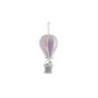 Medium Hot Air Balloon with Santa - Hanging Decoration - Pink / Lilac -  12cm